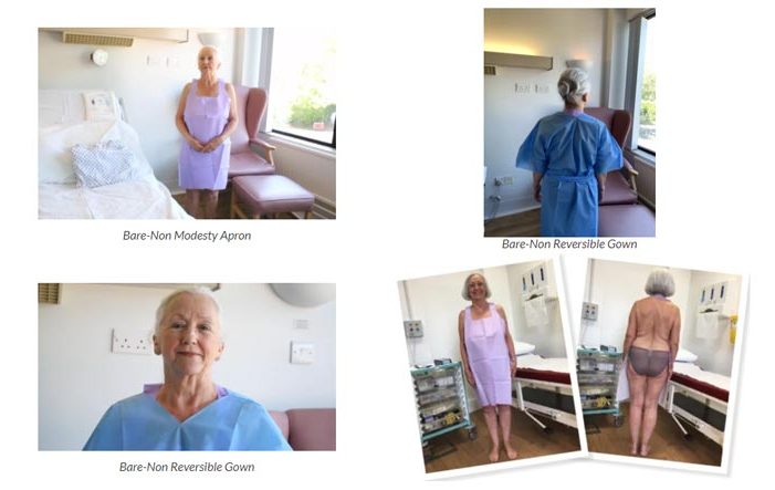 Hospital Gowns, Bare Modest Apron and Gown Twin Set